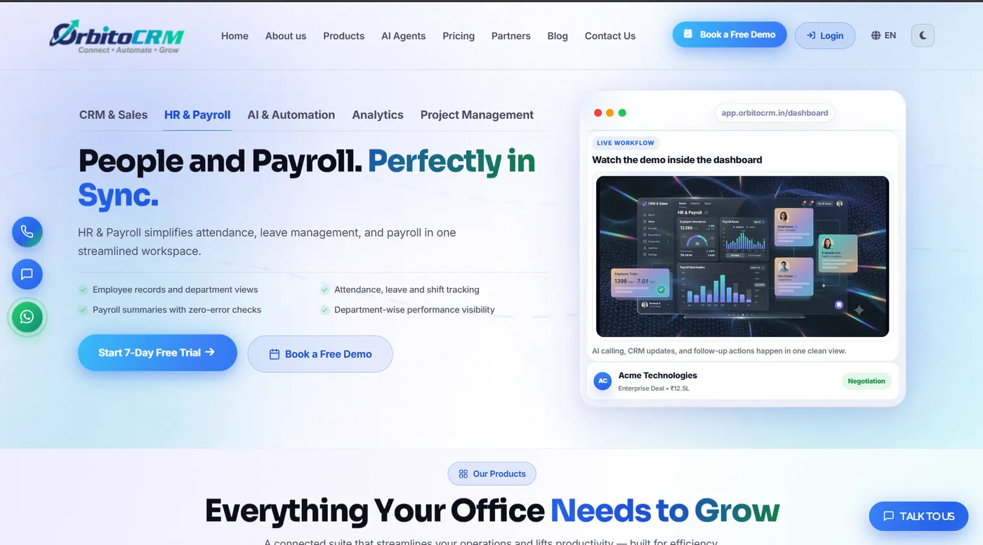 Orbito CRM: People and payroll, perfectly in sync