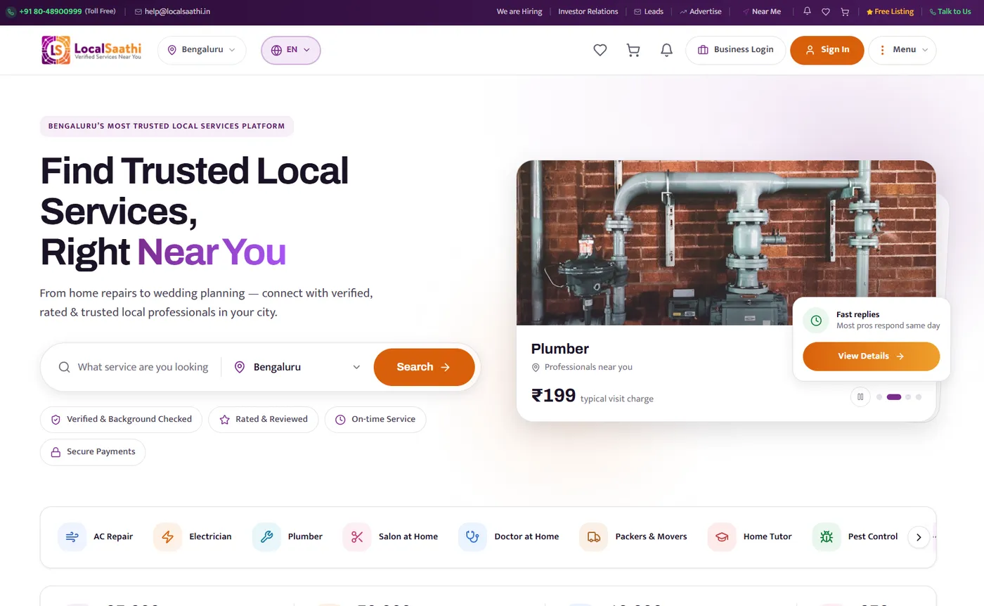 Local Saathi: Trusted local services right near you